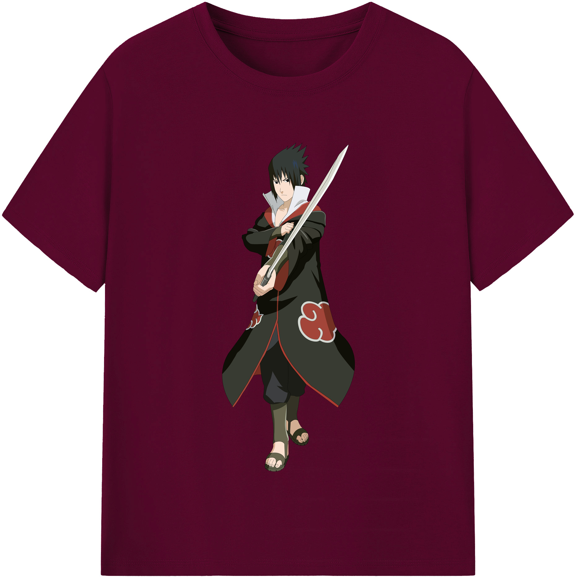 （画像用） NARUTO -ナルト- うちは サスケ Uchiha Sasuke レディースカジュアルプリントTシャツ（綿100％）